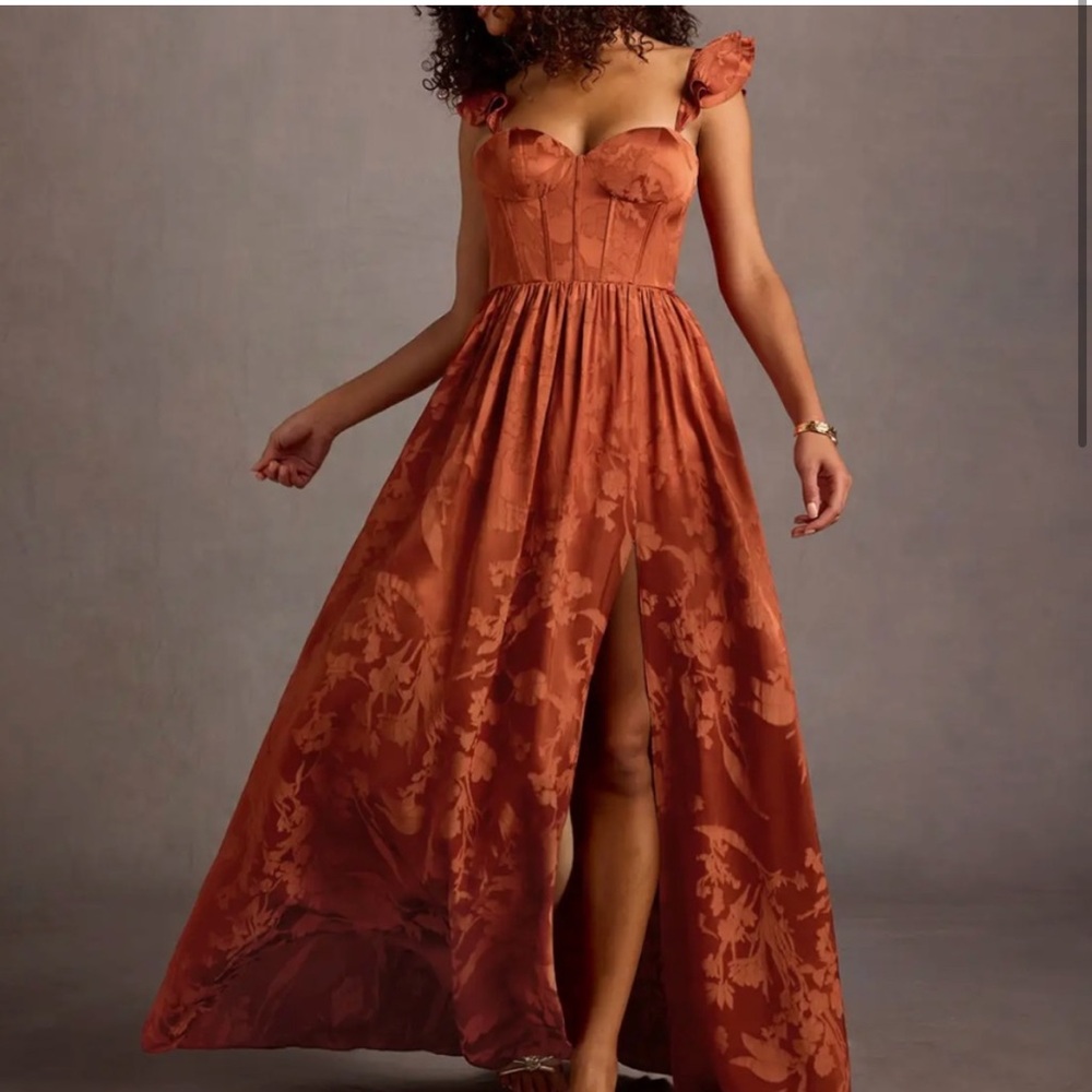 Azazie atelier Rust Floral Dress